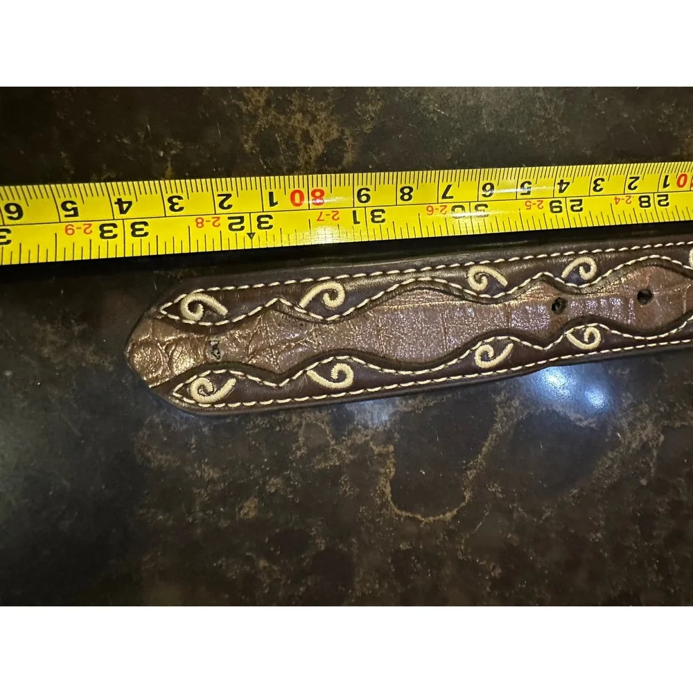 Ariat Brown Western Belt Rhinestone Cross Studded Buckle Size 28 A1302802